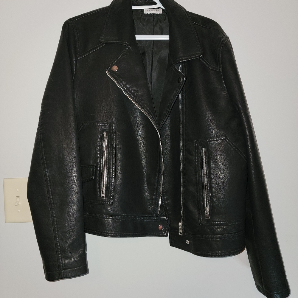 Black leather TOP SHOP jacket